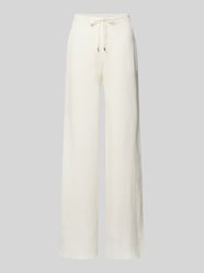 Spodnie lniane w kroju relaxed fit z nadrukiem allover model 'FONTE' od Max Mara Studio - 26