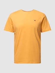 T-shirt met logostitching, model 'SALIS' van Napapijri Oranje - 4