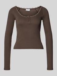Longsleeve in Ripp-Optik mit Spitzenbesatz Modell 'MAYA' von NOISY MAY® - 36