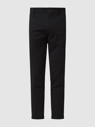 Tapered fit chino met stretch, model 'Cibodo' van Cinque Grijs / zwart - 17