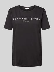 T-Shirt mit Label-Print von Tommy Hilfiger Schwarz - 23