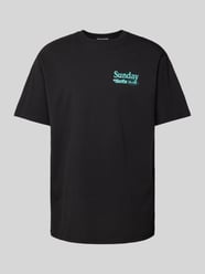 T-Shirt mit geripptem Rundhalsausschnitt Modell 'SUNDAY' von Only & Sons Schwarz - 17