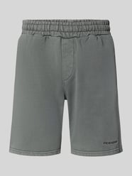 Sweatshorts met elastische band en gestikt logo van PEGADOR - 16