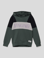 Hoodie mit Label-Details Modell 'Nidus' von VINGINO Grün - 14