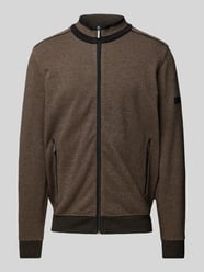 Sweatjacke mit Stehkragen von bugatti Beige - 15