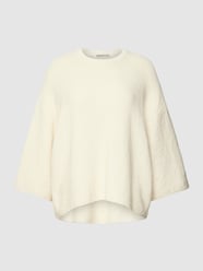 Sweter z dzianiny o kroju z dłuższym tyłem model ‘NILAY’ od Drykorn Biały - 25