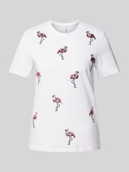 Regular Fit T-Shirt mit Pailletten Modell 'KITA' von Only Weiß - 1