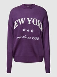 Oversized Pullover mit Label-Print Modell 'HERITAGE' von REVIEW Lila - 16
