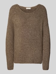 Sweter z dzianiny krój loose fit z mieszanką wełny i alpaki od Milano Italy - 17
