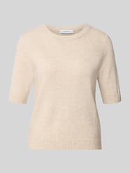 Pullover aus Baumwoll-Mix in Feinstrick-Optik von COMMA Beige - 13