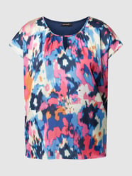 T-shirt z mieszanki wiskozy i elastanu z wycięciem w kształcie łezki od More & More Różowy - 27
