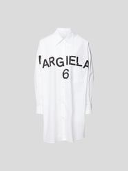 Hemdblusenkleid mit Label-Print von MM6 Maison Margiela Weiß - 7