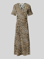 Wickelkleid mit V-Ausschnitt aus Viskose-Mix von Jake*s Casual Beige - 12