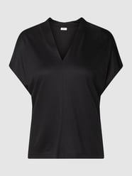T-shirt z lyocellu z dekoltem w serek od s.Oliver BLACK LABEL Czarny - 44
