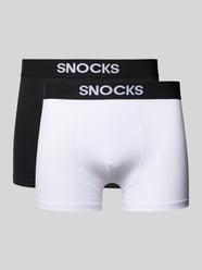 Slim fit boxershort met logodetail in een set van 2 stuks van Snocks - 44