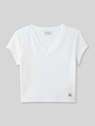 t-shirt o kroju slim fit z mieszanki bawełny od Calvin Klein Jeans - 7