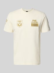 t-shirt z okrągłym dekoltem i haftami od PME Legend - 14