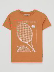 T-shirt z bawełny od Basefield Pomarańczowy - 45