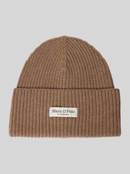 Beanie aus reiner Baumwolle mit breitem Umschlag von Marc O'Polo Beige - 36