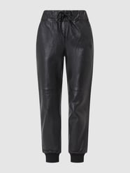 Leren broek met elastische band, model 'Perfect Match' van Freaky Nation Grijs / zwart - 37
