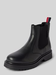 Chelsea Boots aus Leder mit Zugschlaufe von Tommy Jeans Schwarz - 43