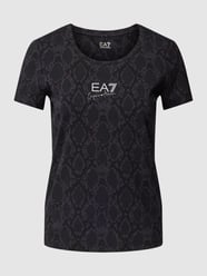 T-Shirt mit Strukturmuster von EA7 Emporio Armani Schwarz - 23