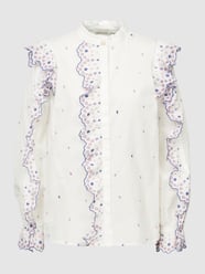 Blouse van puur biologisch katoen met opstaande kraag, model 'Josie' van FABIENNE CHAPOT Wit - 28