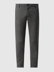 Slim fit chino met stretch, model 'Jake' van MCNEAL Grijs / zwart - 31