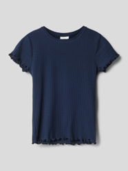 T-Shirt mit Ripp-Struktur von s.Oliver RED LABEL Blau / Türkis - 23