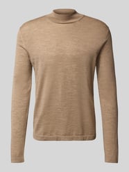Gebreide pullover van merinowol met opstaande kraag, model 'Tern' van Tiger Of Sweden Beige - 11