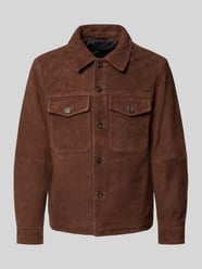 Regular fit leren jack van echt Chevreau-suède Model 'THOM' van Selected Homme - 2