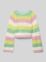 Sweter krótki z dzianiny z czystej bawełny od Tom Tailor - 42