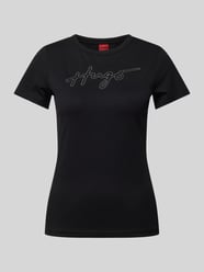 T-Shirt mit Strasssteinbesatz Modell 'Deloris' von HUGO Schwarz - 7