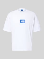 T-shirt o kroju regular fit z czystej bawełny model 'NAYONIX' od HUGO Blue - 5