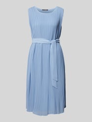 Knielanges Kleid mit Plisseefalten von Christian Berg Woman Selection Blau - 14