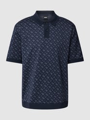 Poloshirt mit Allover-Label-Muster Modell 'Parler' von BOSS Blau - 9