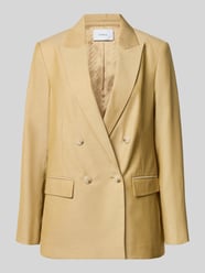blazer met linnen en patteszakken van COMMA Beige - 7