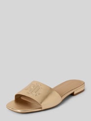 Slides aus Leder mit Logo-Detail Modell 'EVERLEY' von Lauren Ralph Lauren Gold - 40