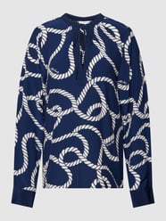 Bluzka z czystej wiskozy ze wzorem na całej powierzchni model ‘ROPE’ od Tommy Hilfiger Niebieski - 31