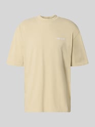 Oversized T-Shirt mit Logo-Stitching von PEGADOR Beige - 16