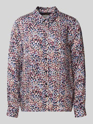 Regular Fit Bluse aus Viskose im Allover-Look von Milano Italy - 38