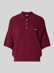Cropped Boxy Fit Strick-Poloshirt von ROTATE Bordeaux - 9