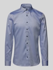 Super Slim Fit Business-Hemd mit Kentkragen Modell 'New York' von OLYMP No. Six Blau - 28