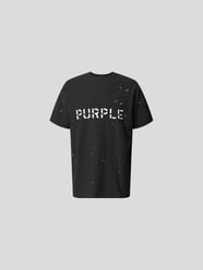 T-Shirt mit Brand-Schriftzug von Purple Brand Grau / Schwarz - 29