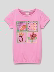 T-shirt van katoen met motiefprint van s.Oliver RED LABEL Fuchsia - 42