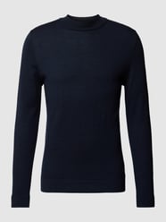 Rollkragenpullover aus Schurwolle mit gerippten Abschlüssen von Drykorn Blau - 6