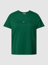 PLUS SIZE T-shirt met labelstitching van Tommy Hilfiger Curve Groen - 20