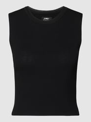 Crop Top in Ripp-Optik von Only Schwarz - 22