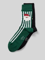 Socken aus Bio-Baumwoll-Mix mit weihnachtlichen Designs von s.Oliver RED LABEL Grün - 48