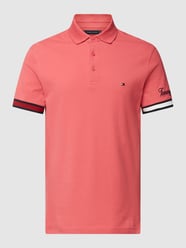 Slim fit Poloshirt mit Label-Stitching Modell 'FLAG' von Tommy Hilfiger Orange - 39